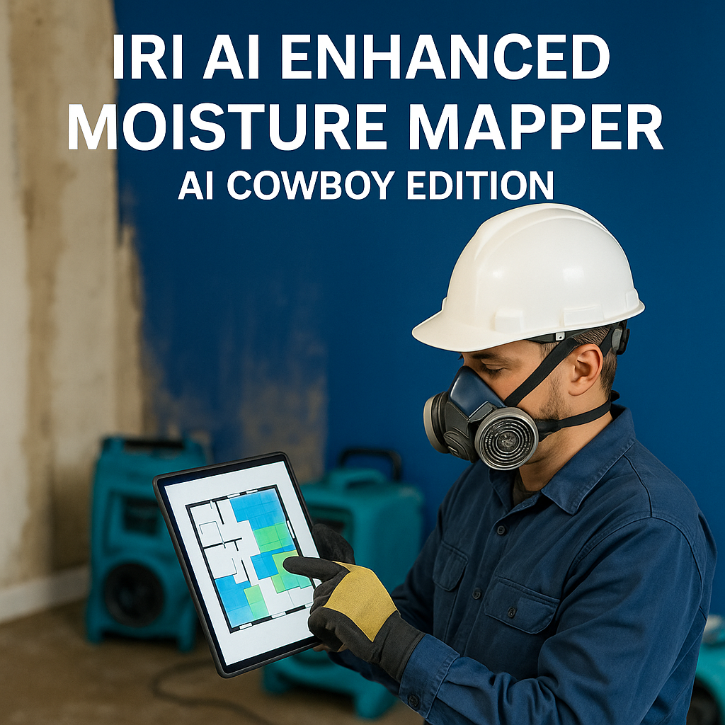 Water Restoration Technician using DryIQ Moisture mapper inspection and sketching reporting tool