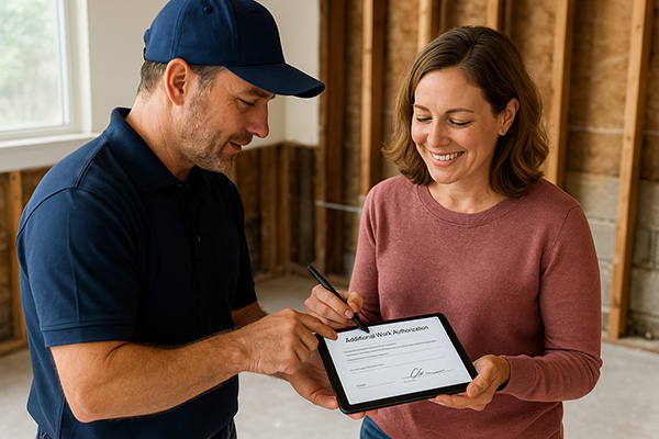 Customer signing additional authorization form